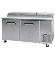 Bromic PP1700 Two Door Pizza Prep Fridge with Tube Grill Kit- 9Pans