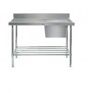 Simply Stainless 1 SINK BOWL BENCH SS05.7.1200Right