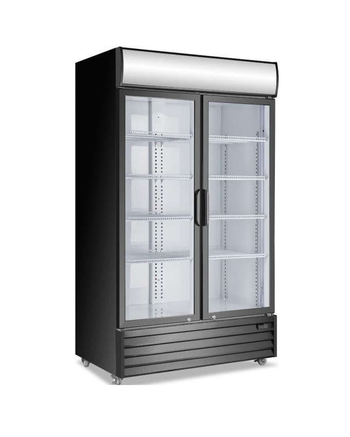 2 door glass refrigerator store