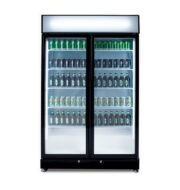 BROMIC GM0900LBECO Upright Display Fridge – 885L – 2 Doors – Flat Glass – Black