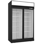 Thermaster Black Upright Double Glass Door Fridge LG-1006D